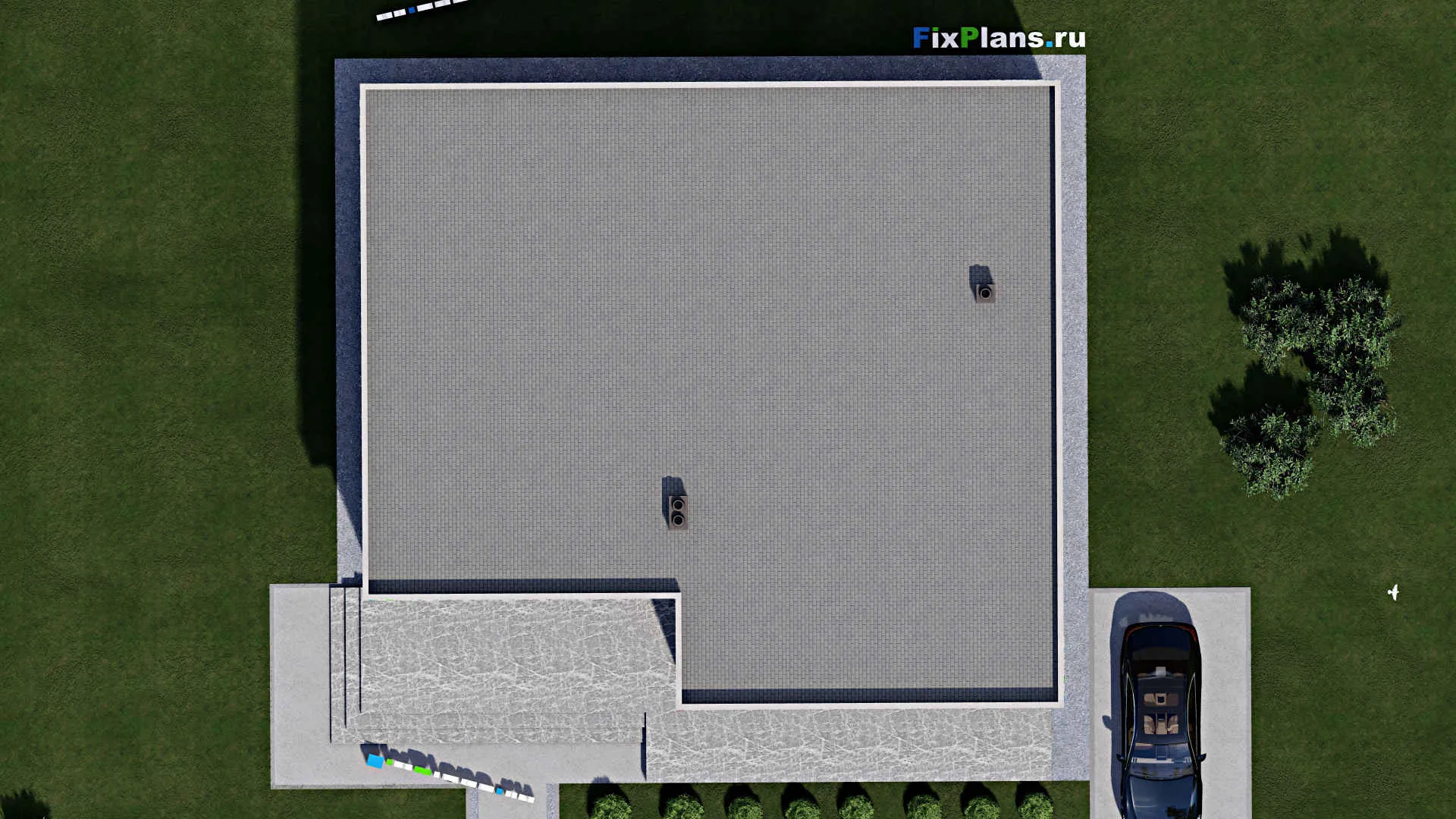 F-2186 - Проект одноэтажного дома 15 на 16, площадью 200 м² с 3 спальнями