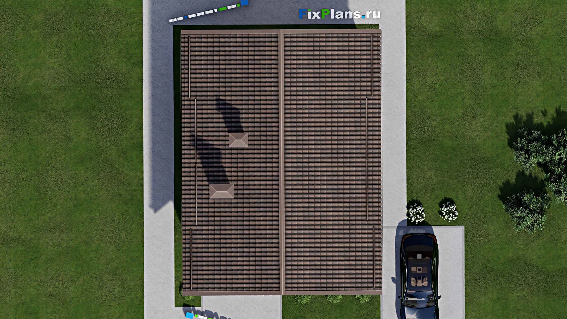 F-8702 - Планы дома с мансардой 9 на 12, площадью 130 м² с балконом и 4 спальнями