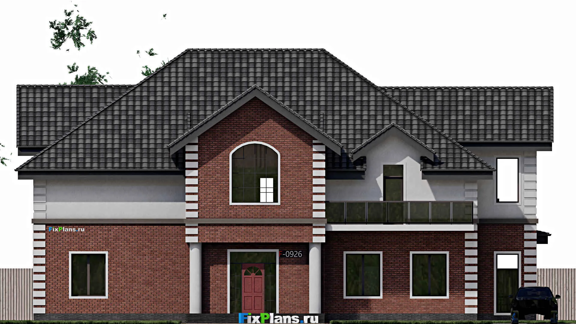 F-0926 - Планы дома с мансардой 19 на 22, площадью 510 м² с террасой и 4 спальнями