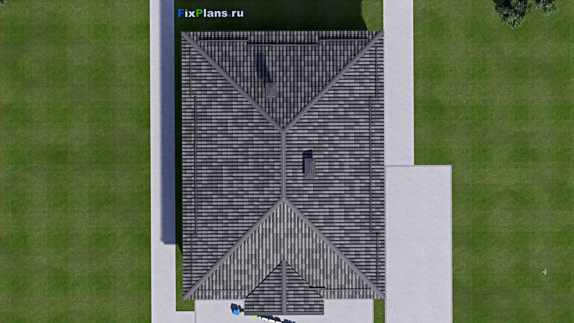 F-13841 - Проект одноэтажного дома 12 на 16, площадью 140 м² с террасой и 3 спальнями