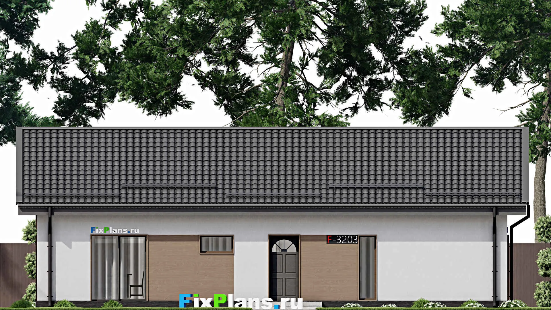 F-3203 - Проект одноэтажного дома 14 на 15, площадью 140 м² с 3 спальнями