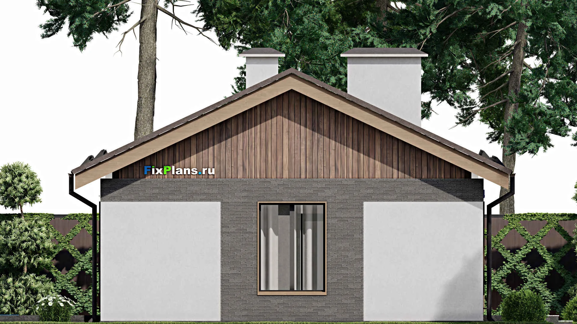 F-6686 - Проект одноэтажного дома 9 на 14, площадью 140 м² с террасой и 2 спальнями