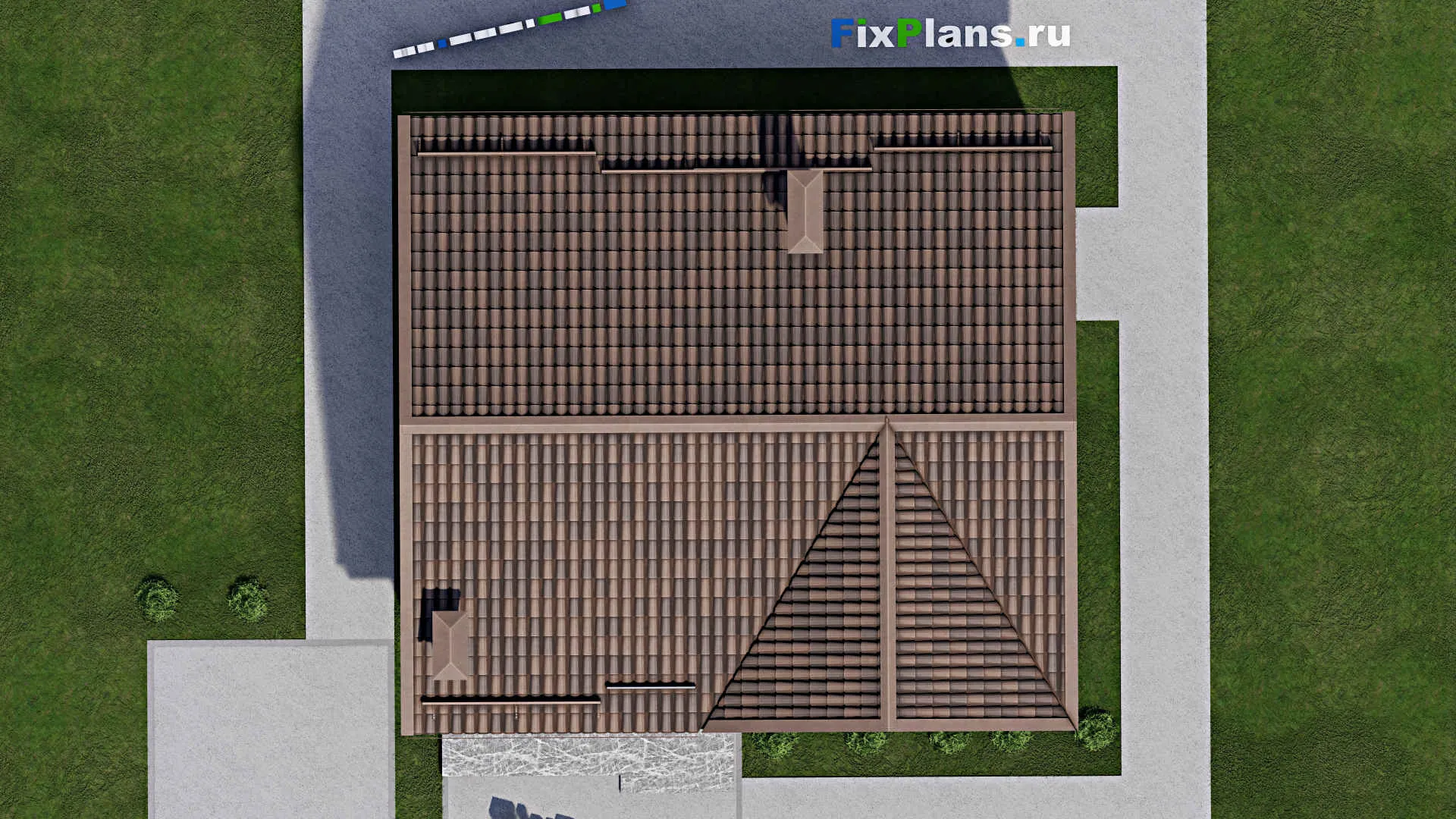 F-10025 - Проект одноэтажного дома 11 на 11, площадью 80 м² с 2 спальнями