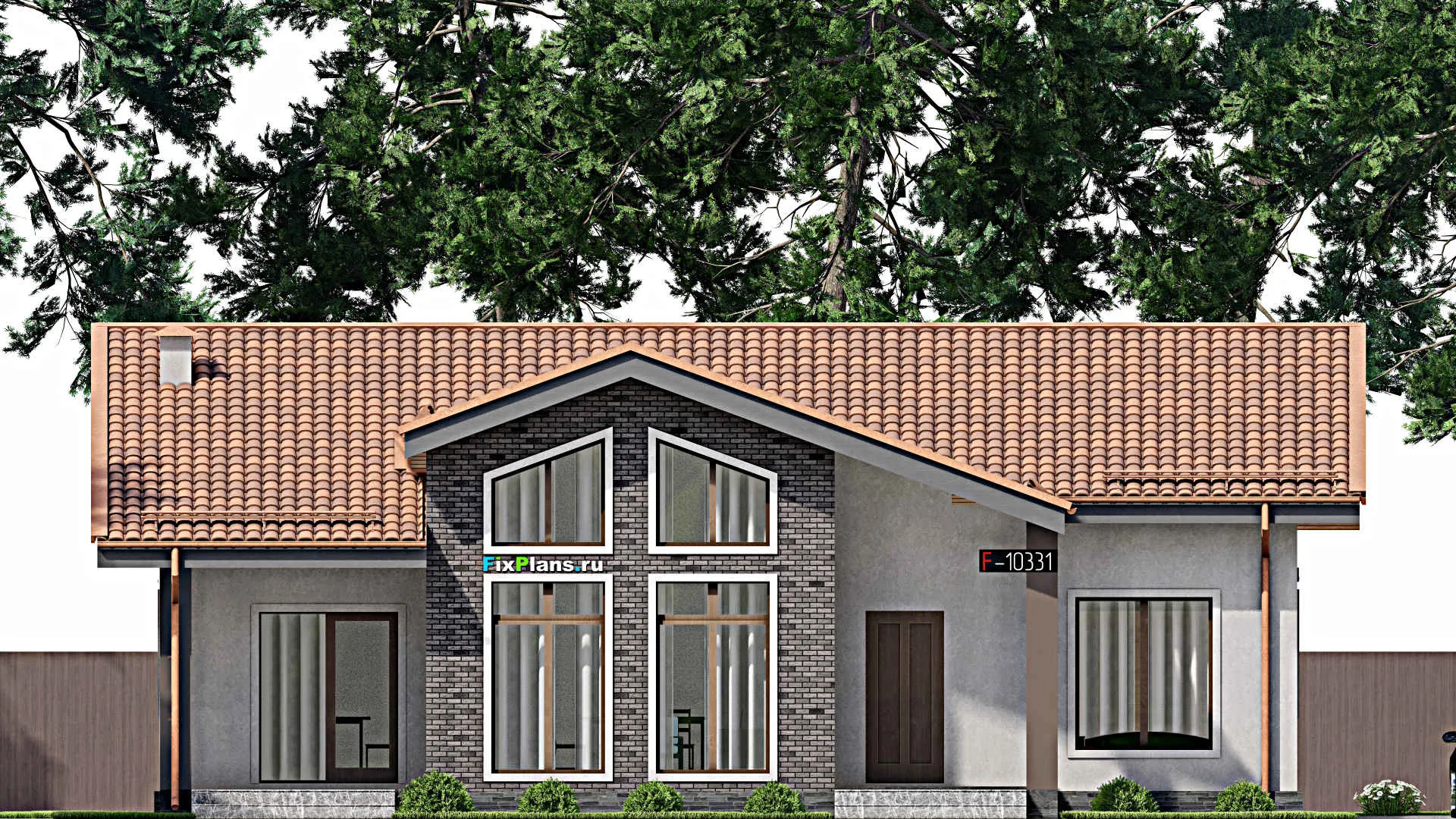 F-10331 - Проект одноэтажного дома 13 на 15, площадью 140 м² с 3 спальнями