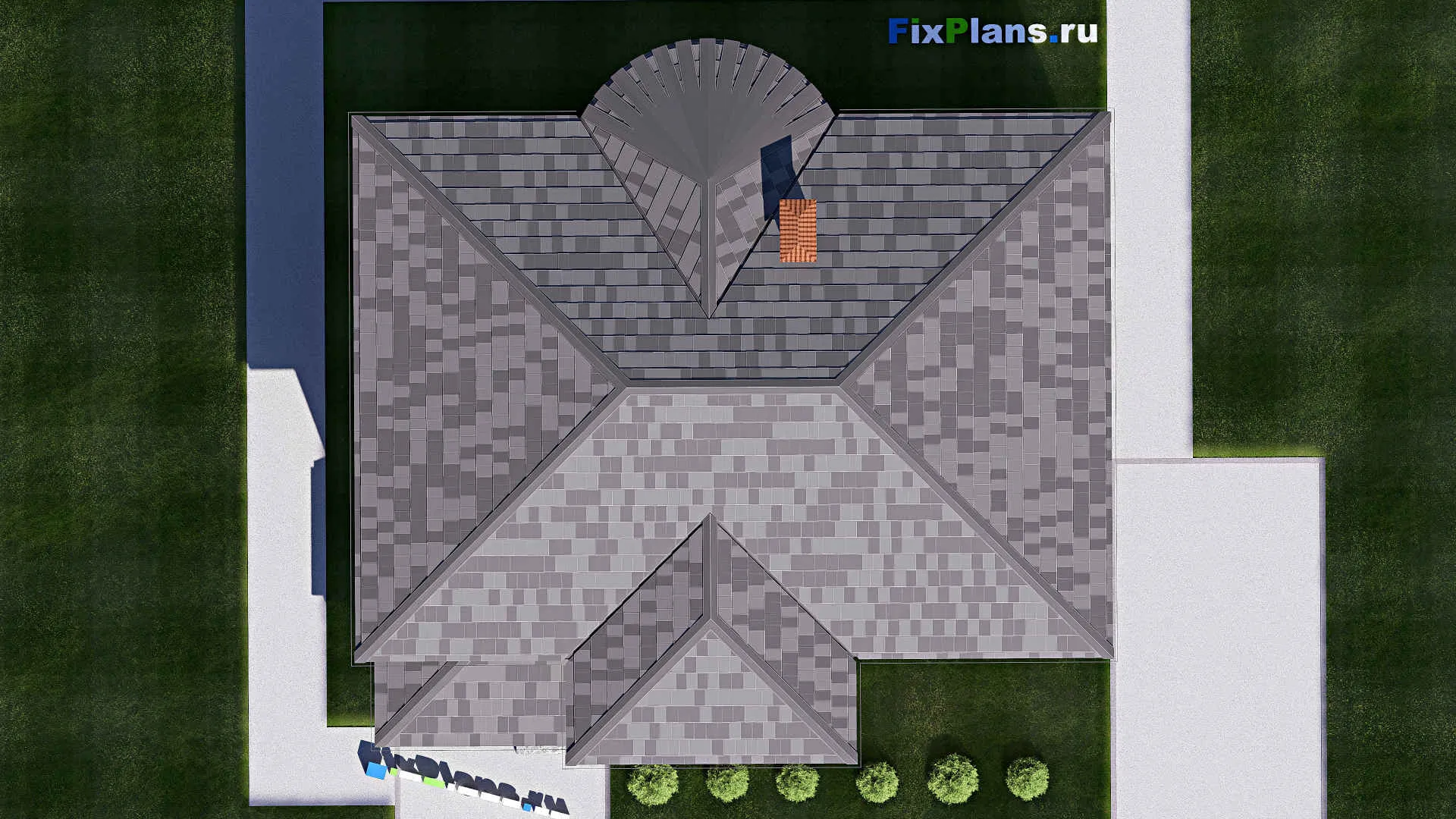 F-18143 - Проект двухэтажного дома 13 на 14, площадью 190 м² с балконом и 5 спальнями