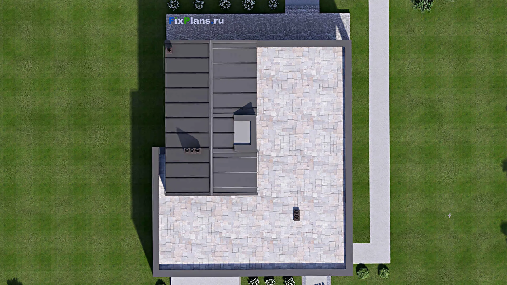 F-16109 - Планы дома с мансардой 15 на 20, площадью 420 м² с террасой, балконом, гаражом на 2 машины и 3 спальнями