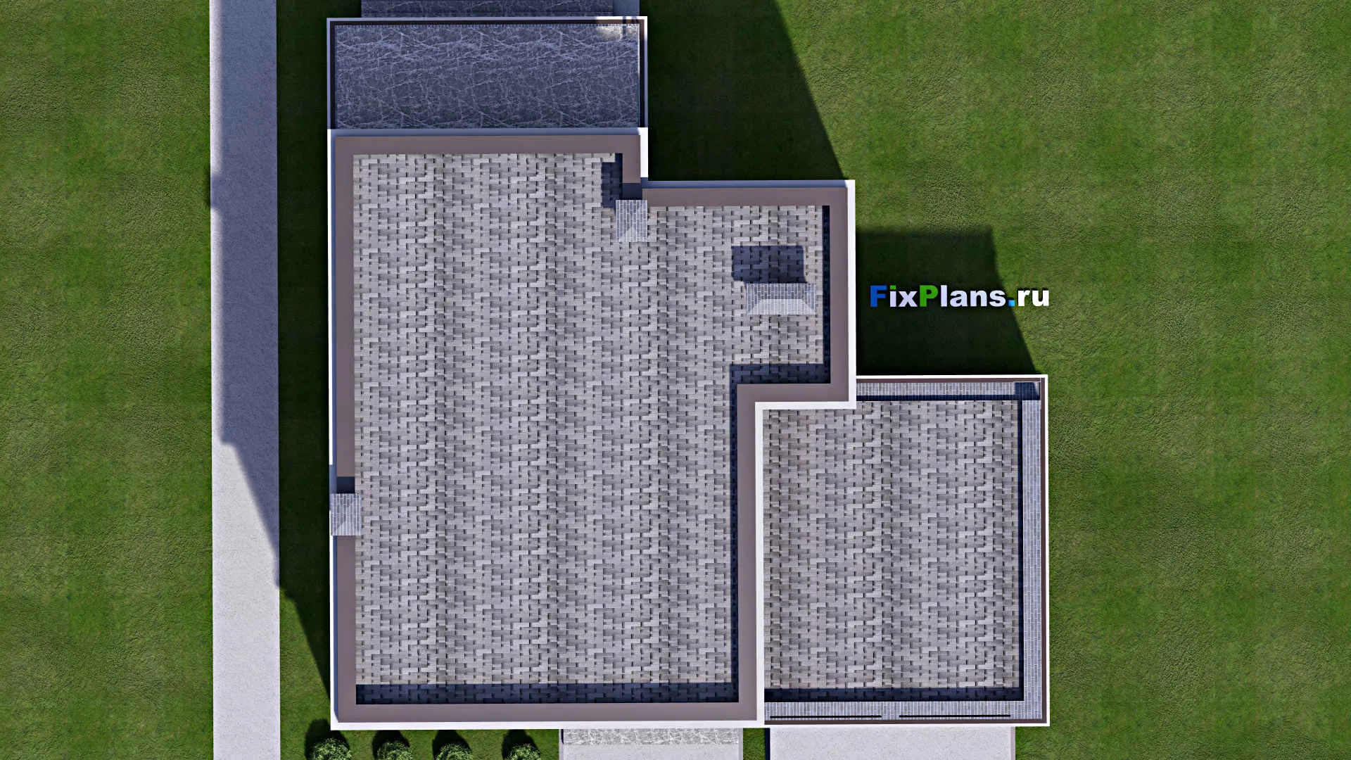 F-13301 - Проект двухэтажного дома 16 на 16, площадью 280 м² с террасой, балконом, гаражом на 2 машины и 4 спальнями