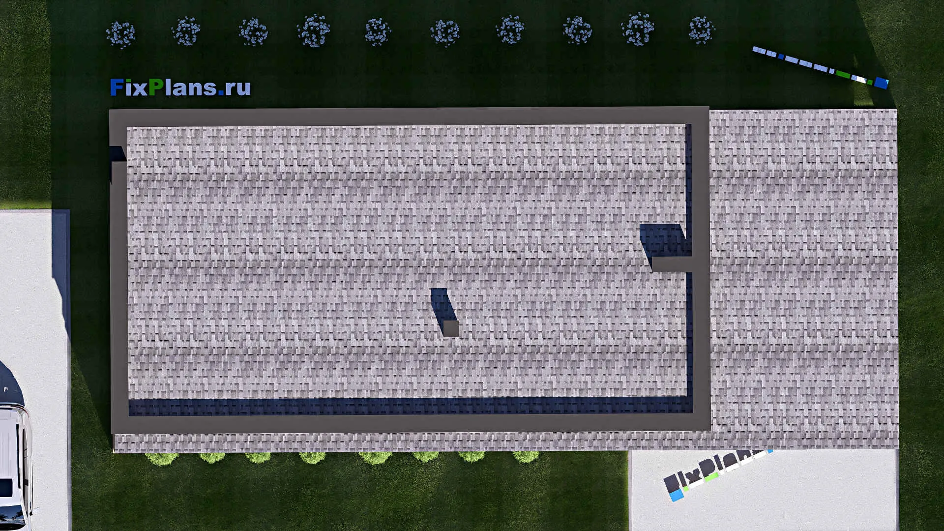 F-19313 - Проект одноэтажного дома 10 на 23, площадью 150 м² с 1 спальнями