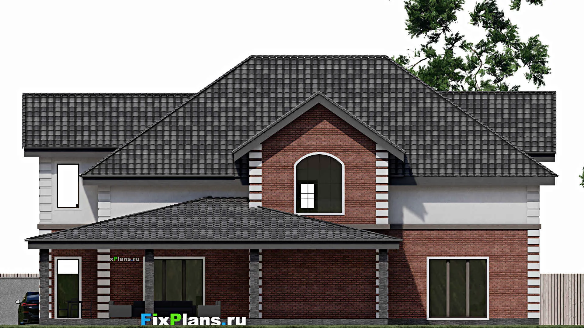 F-0926 - Планы дома с мансардой 19 на 22, площадью 510 м² с террасой и 4 спальнями