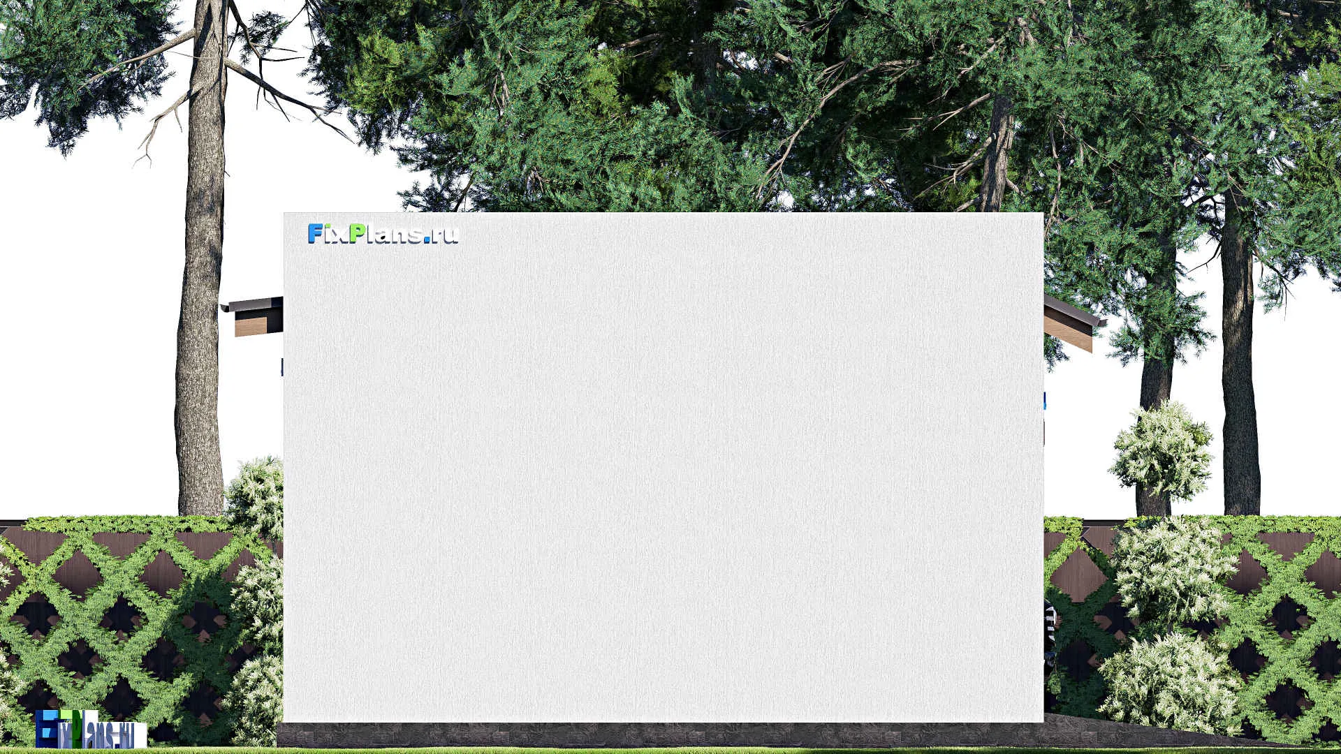 F-19142 - Проект гаража из газобетона 8 на 9, площадью 110 м² на 2 машиноместа