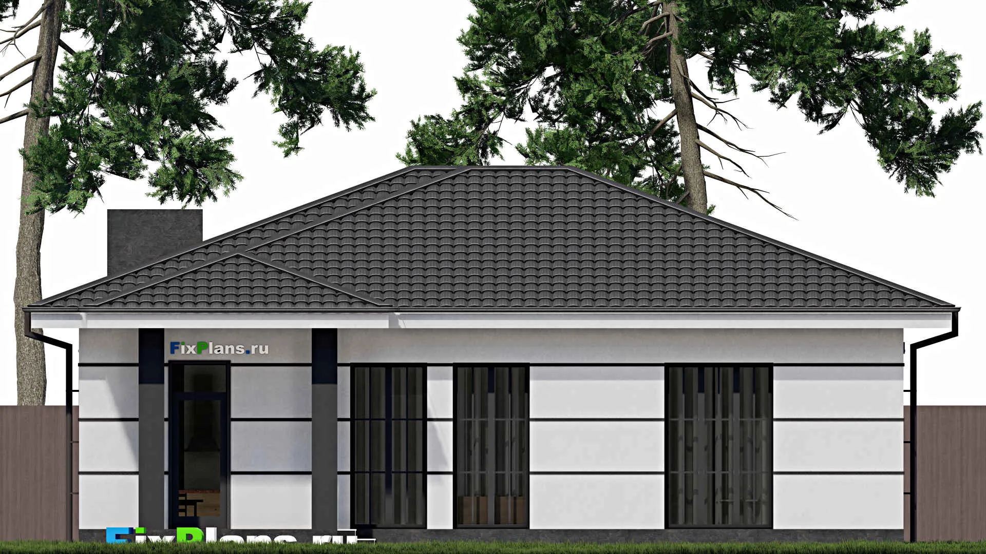 F-0710 - Проект одноэтажного дома 11 на 13, площадью 120 м² с 3 спальнями