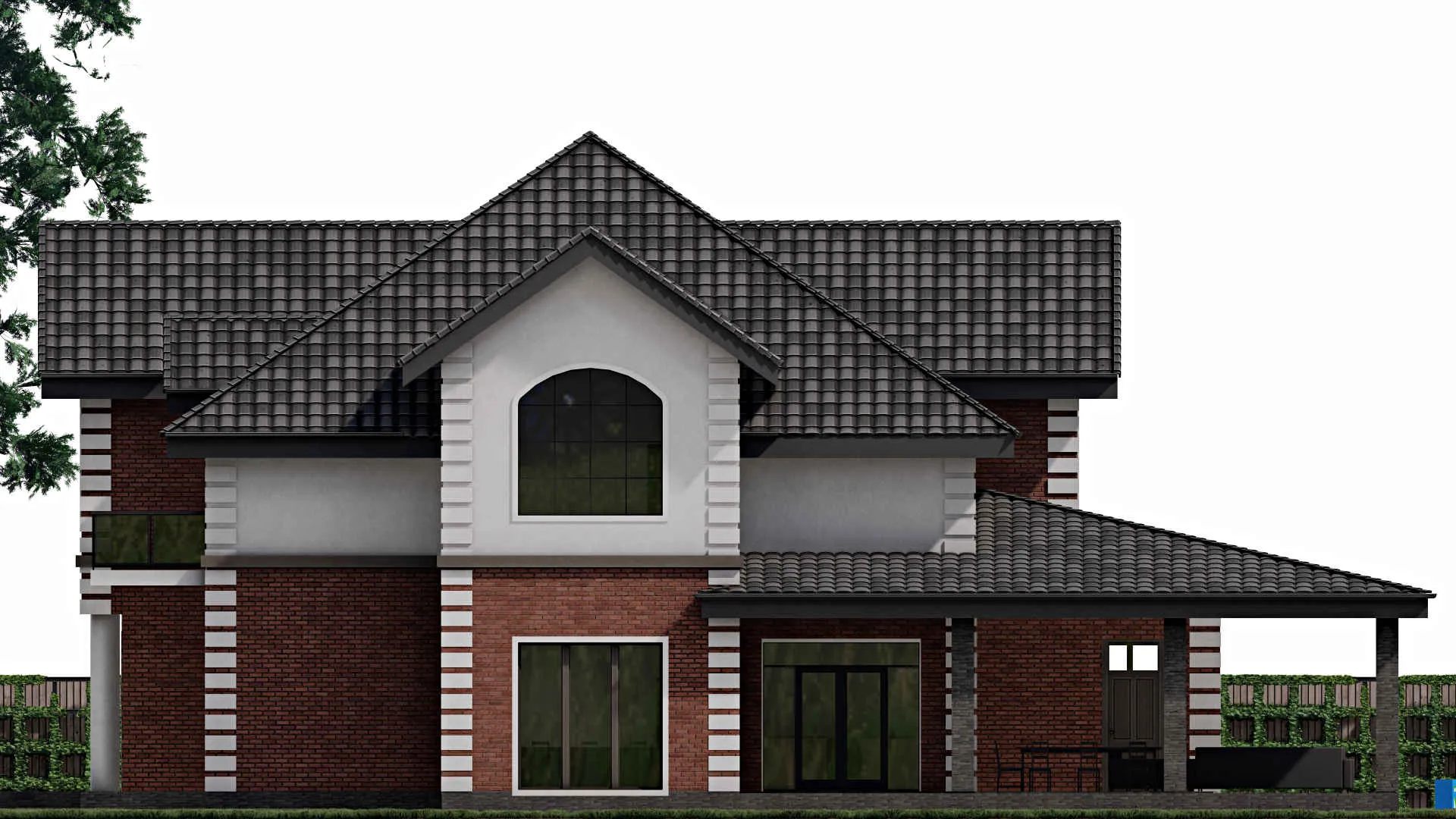 F-0926 - Планы дома с мансардой 19 на 22, площадью 510 м² с террасой и 4 спальнями