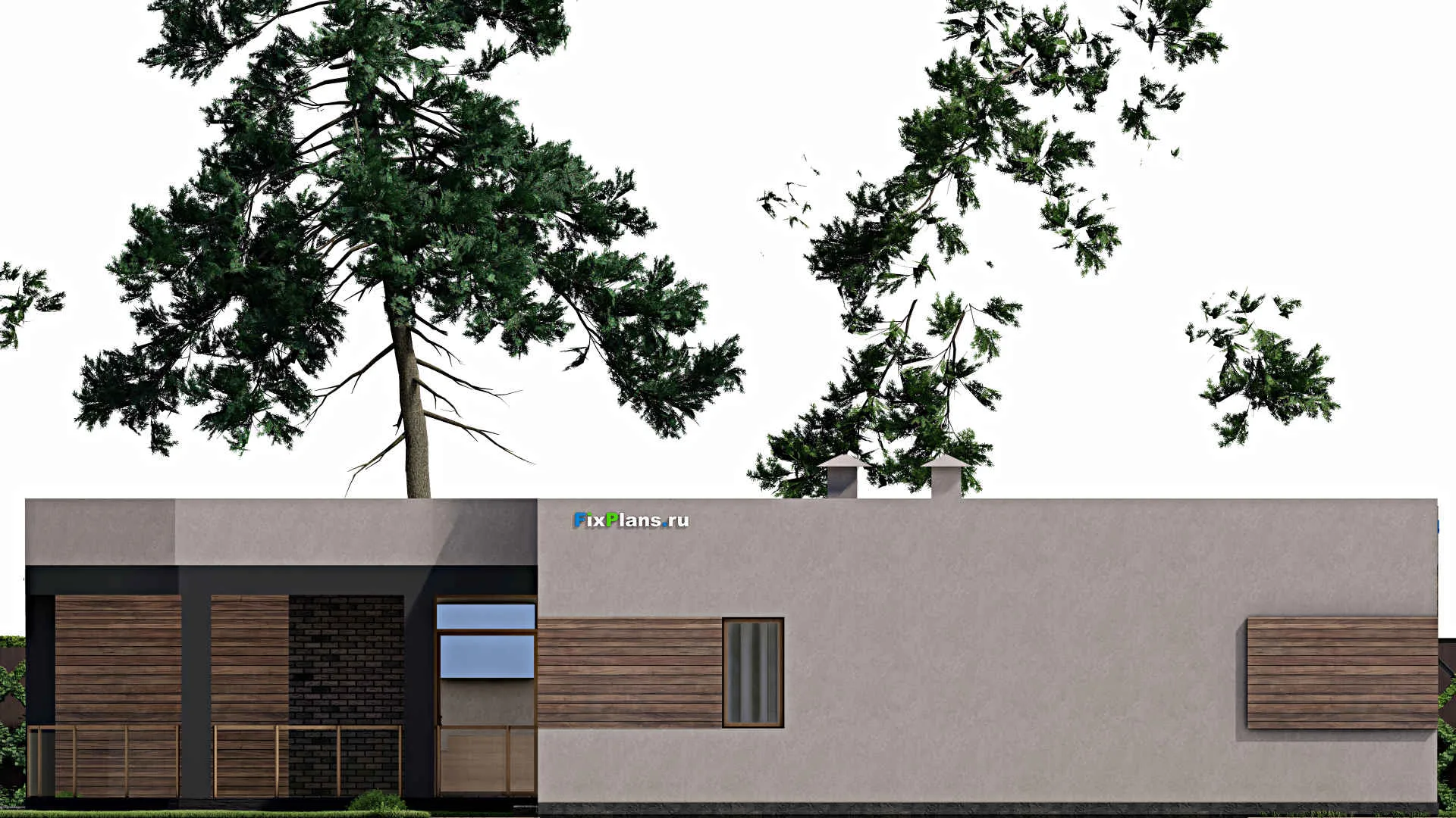 F-3842 - Проект одноэтажного дома 19 на 20, площадью 260 м² с террасой и 3 спальнями