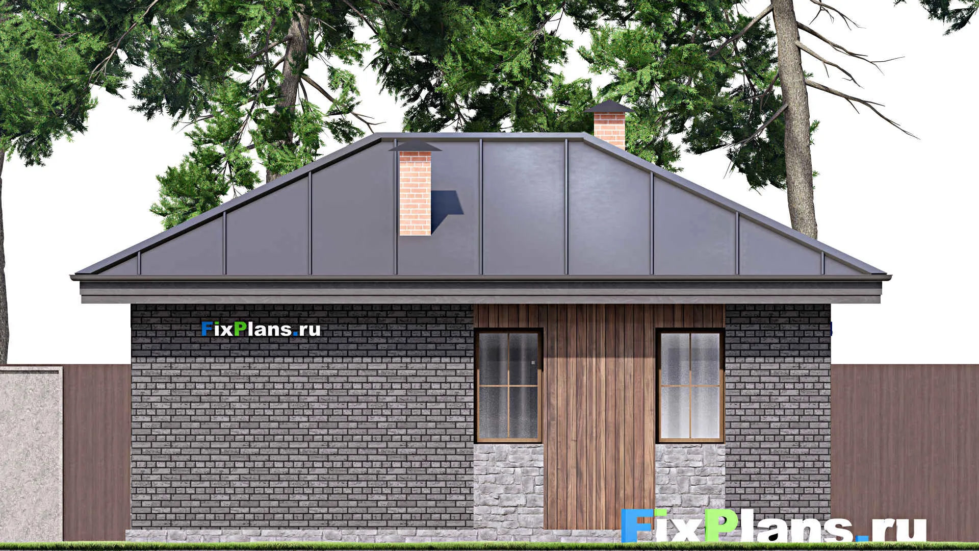 F-14885 - Проект бани 9 на 12, площадью 70 м² с терассой и санузлом