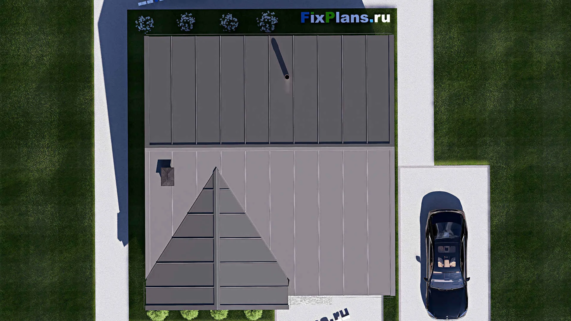 F-20105 - Проект одноэтажного дома 11 на 11, площадью 90 м² с 1 спальнями