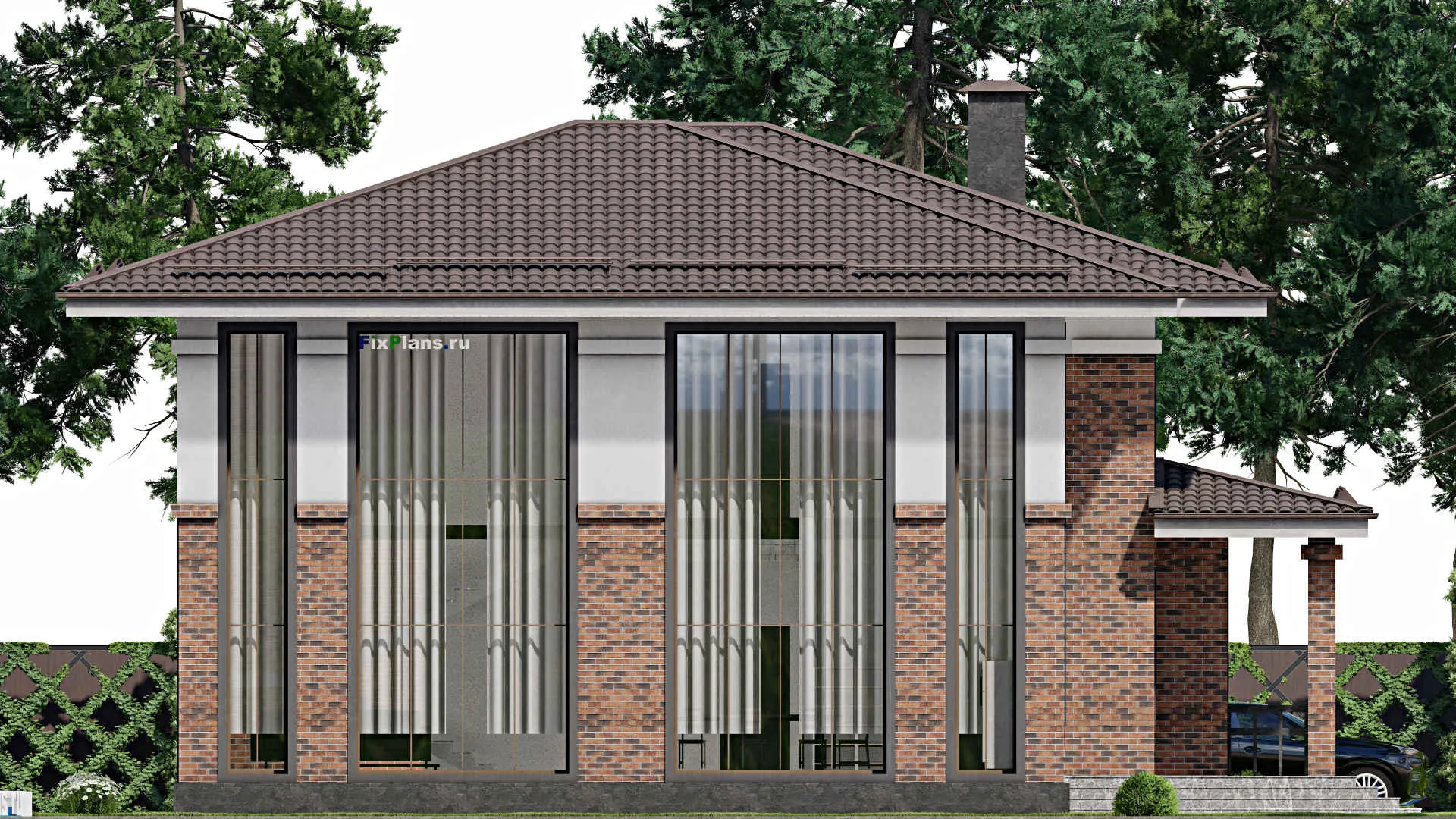 F-6380 - Проект двухэтажного дома 17 на 21, площадью 310 м² с 4 спальнями