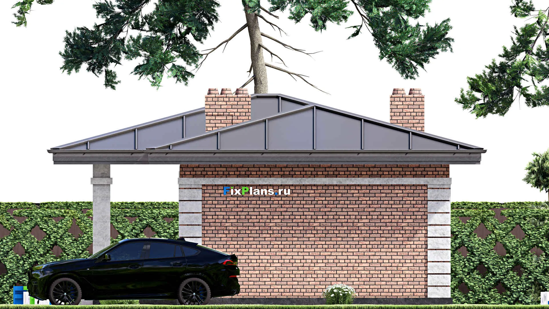 F-15488 - Проект бани 9 на 13, площадью 70 м² с комнатой отдыха, терассой и санузлом